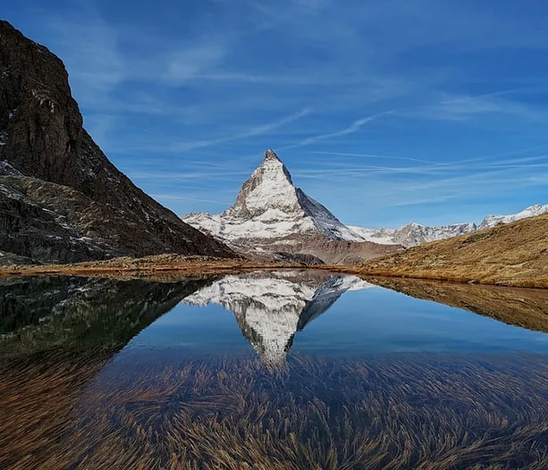 The Matterhorn reflected in the Riffelsee lake